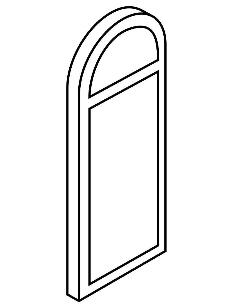 Арочное окно одностворчатое глухое 1100х1500